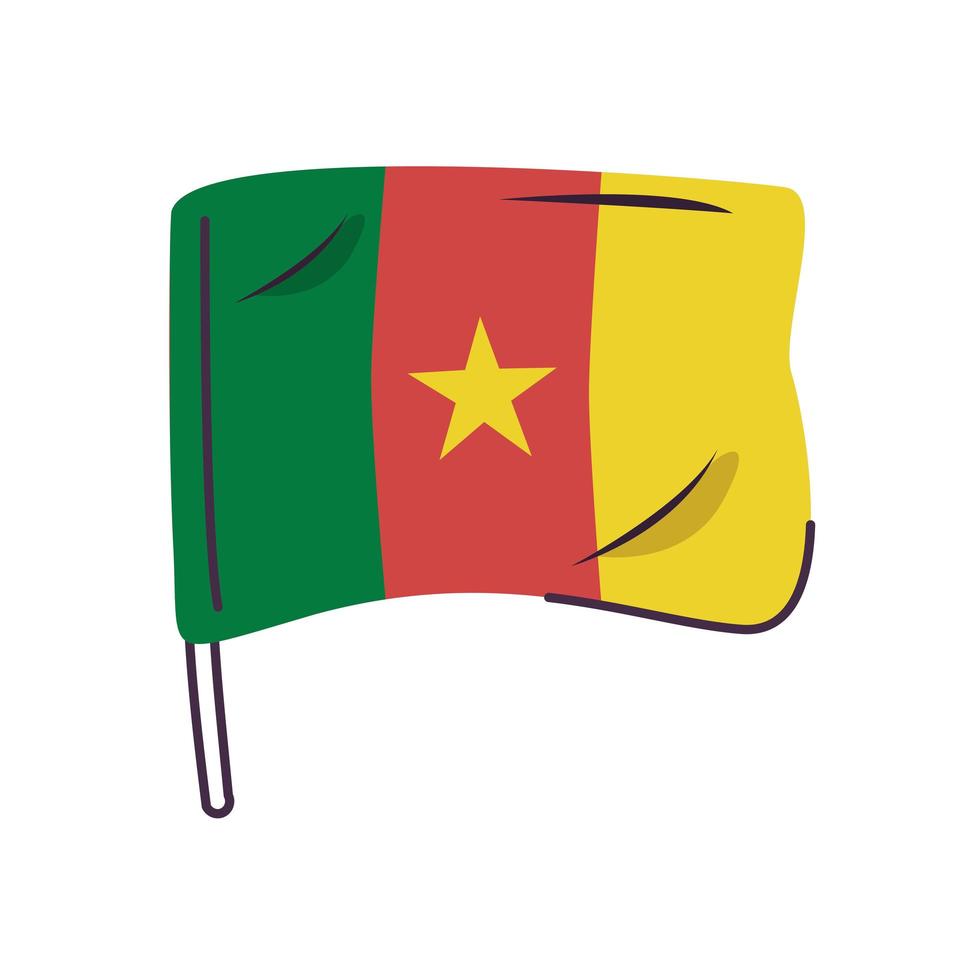 cameroun drapeau pays isolé icône vecteur