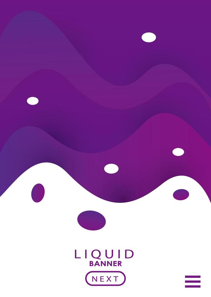 lettrage en fond violet de couleur de bannière liquide vecteur