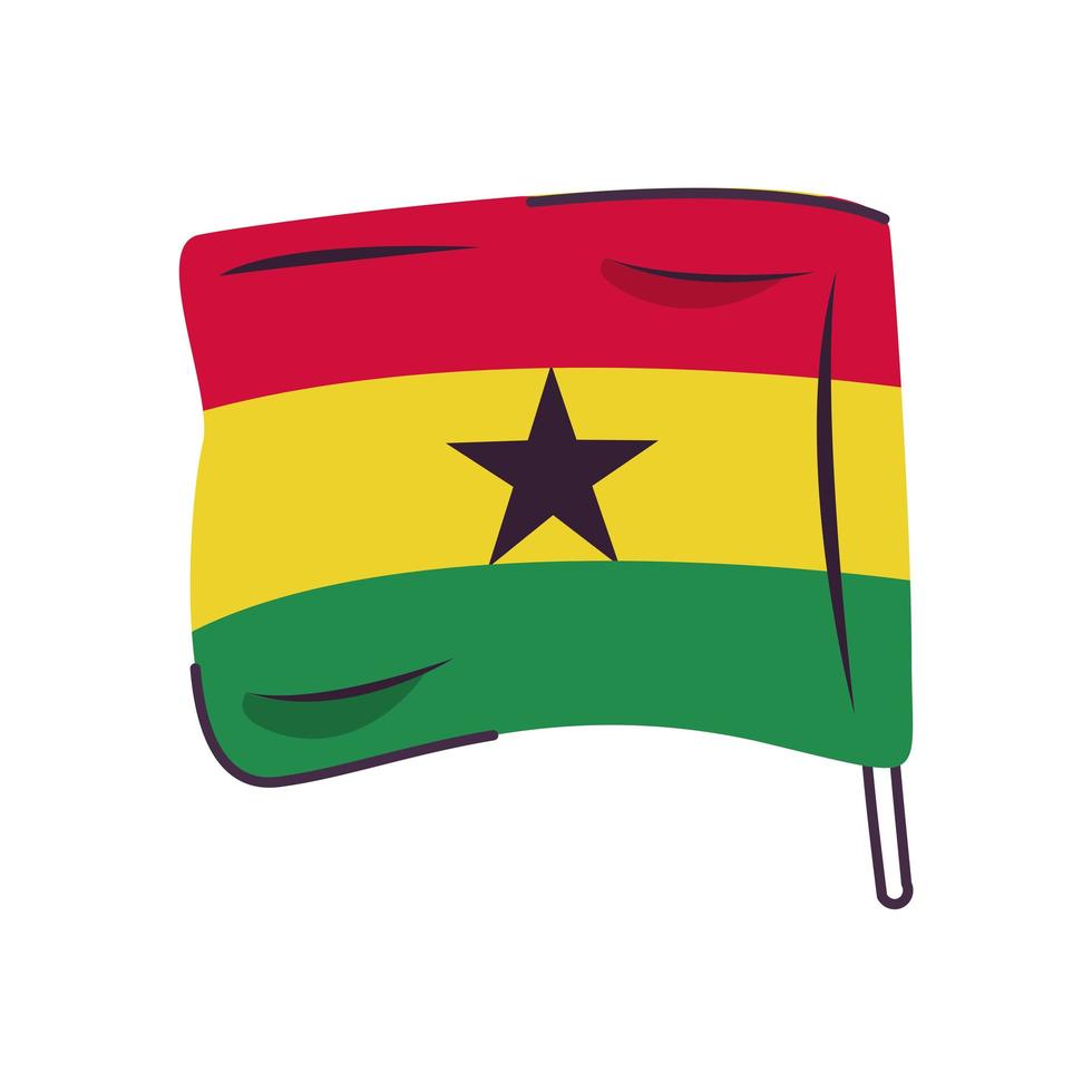 ghana drapeau pays icône isolé vecteur