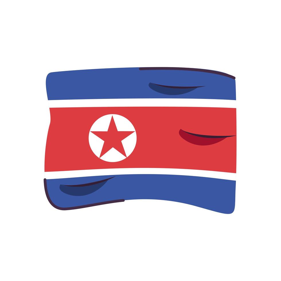 Corée du Nord drapeau pays icône isolé vecteur
