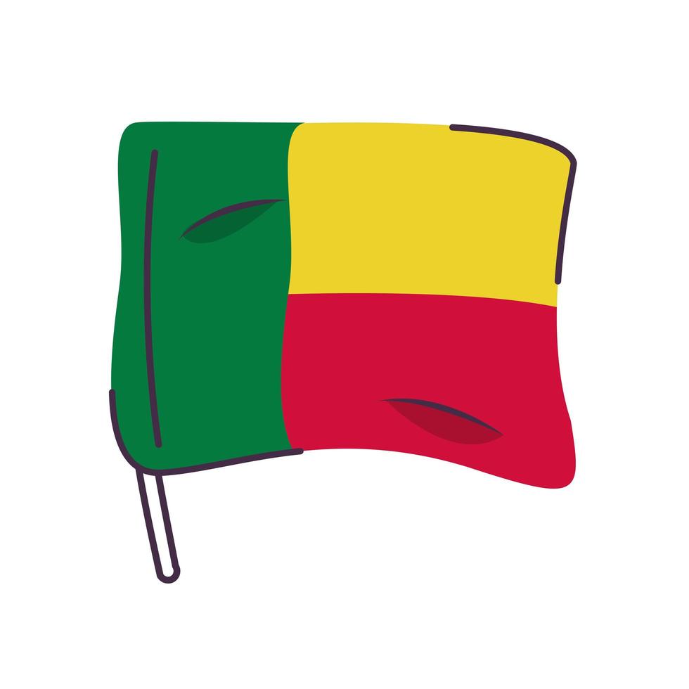 Bénin drapeau pays icône isolé vecteur