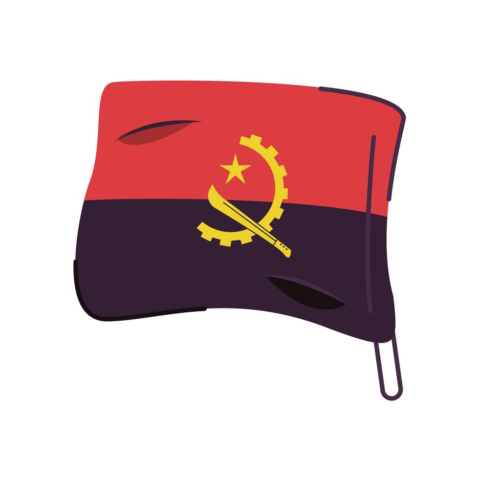 angola drapeau pays isolé icône vecteur