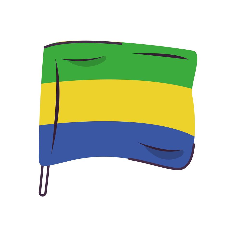 gabon drapeau pays icône isolé vecteur