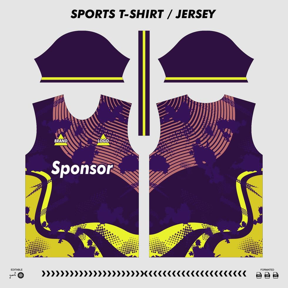 vecteur T-shirt sport conception, sublimation Jersey