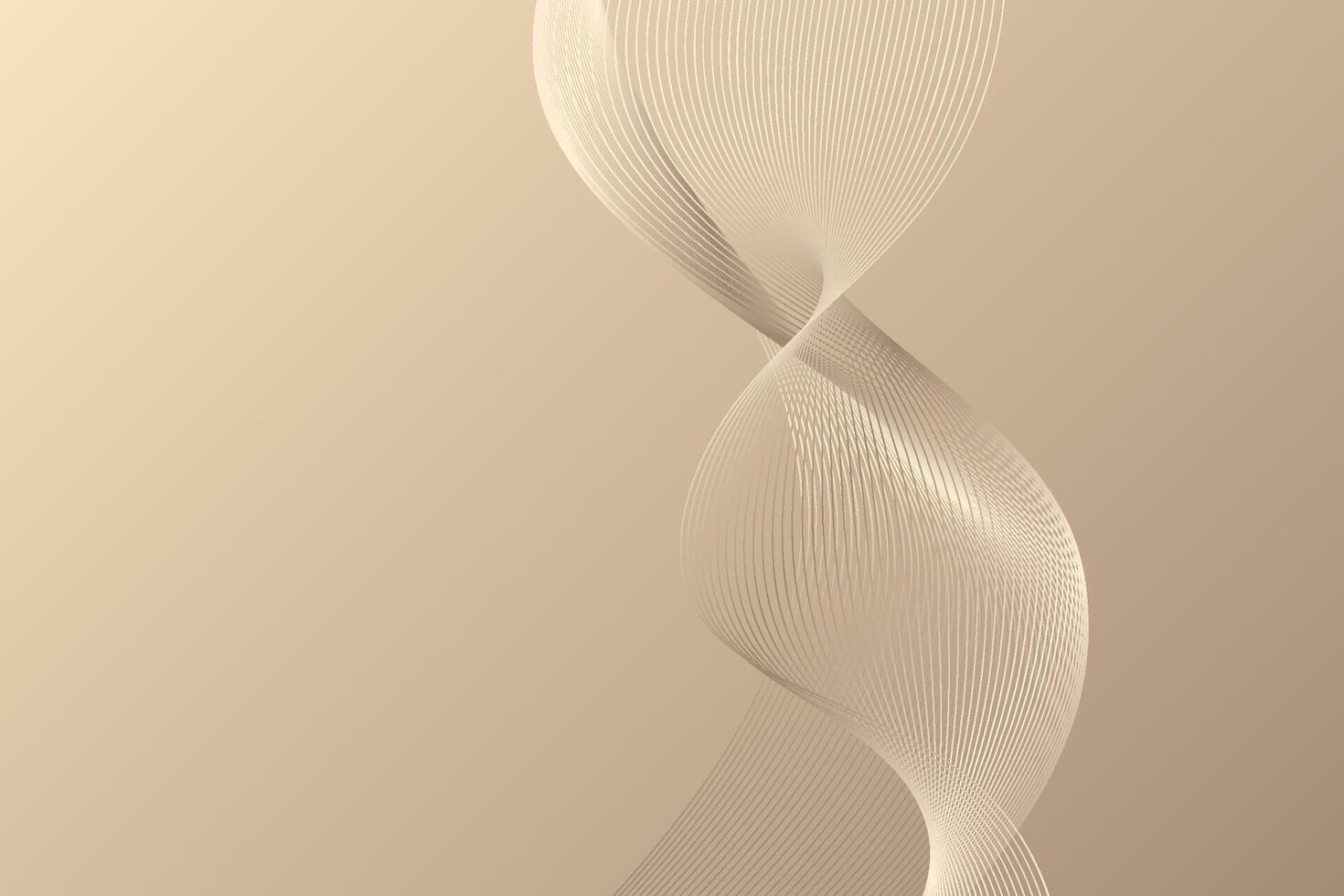 abstrait vecteur Contexte affichage une tordu d'or ligne vague avec une lisse, luxueux contour et embrasé la grille conception