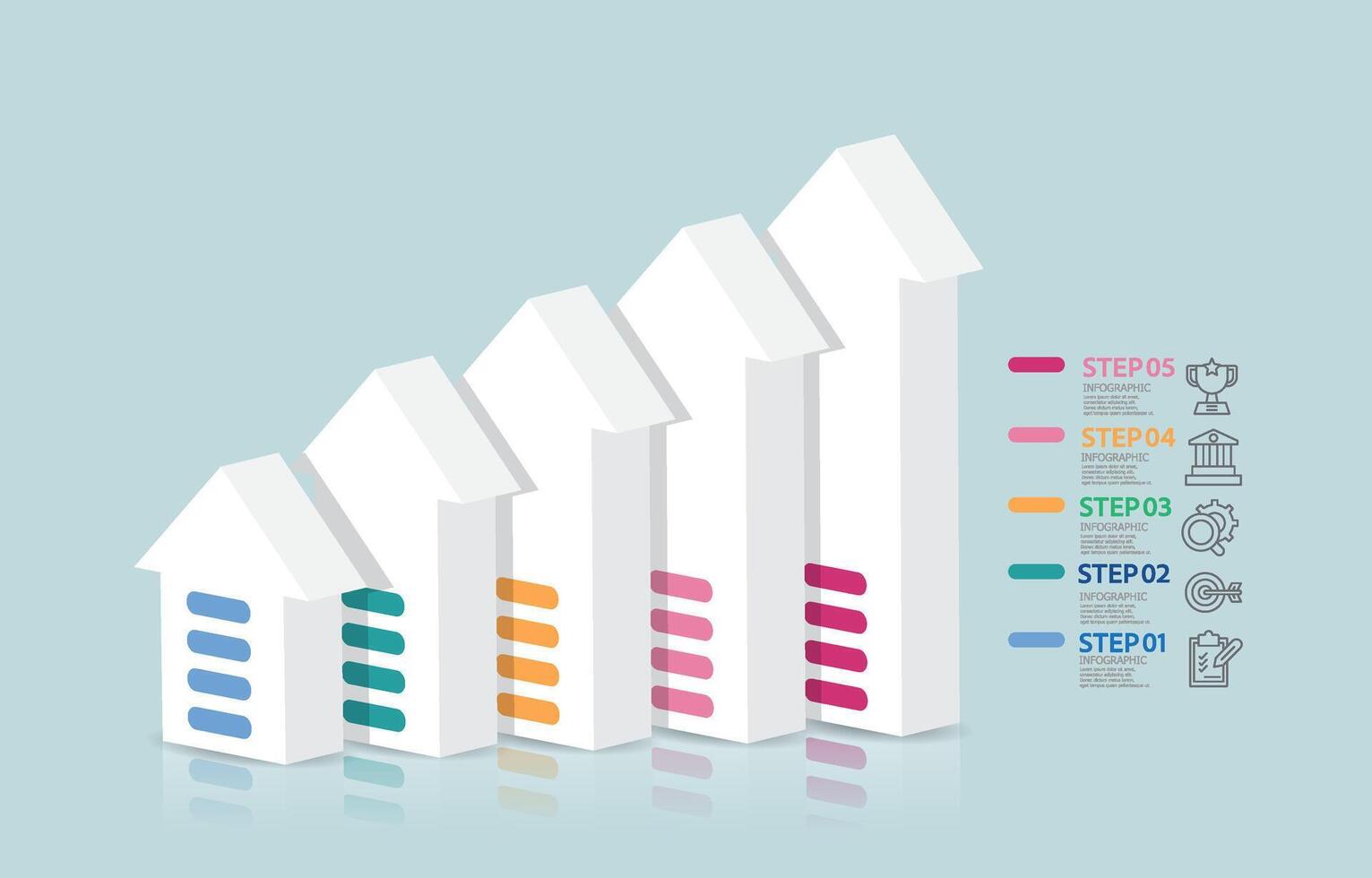 abstrait chronologie infographie élément affaires Les données visualisation pas rapport disposition modèle Contexte avec affaires ligne icône 5 pas vecteur