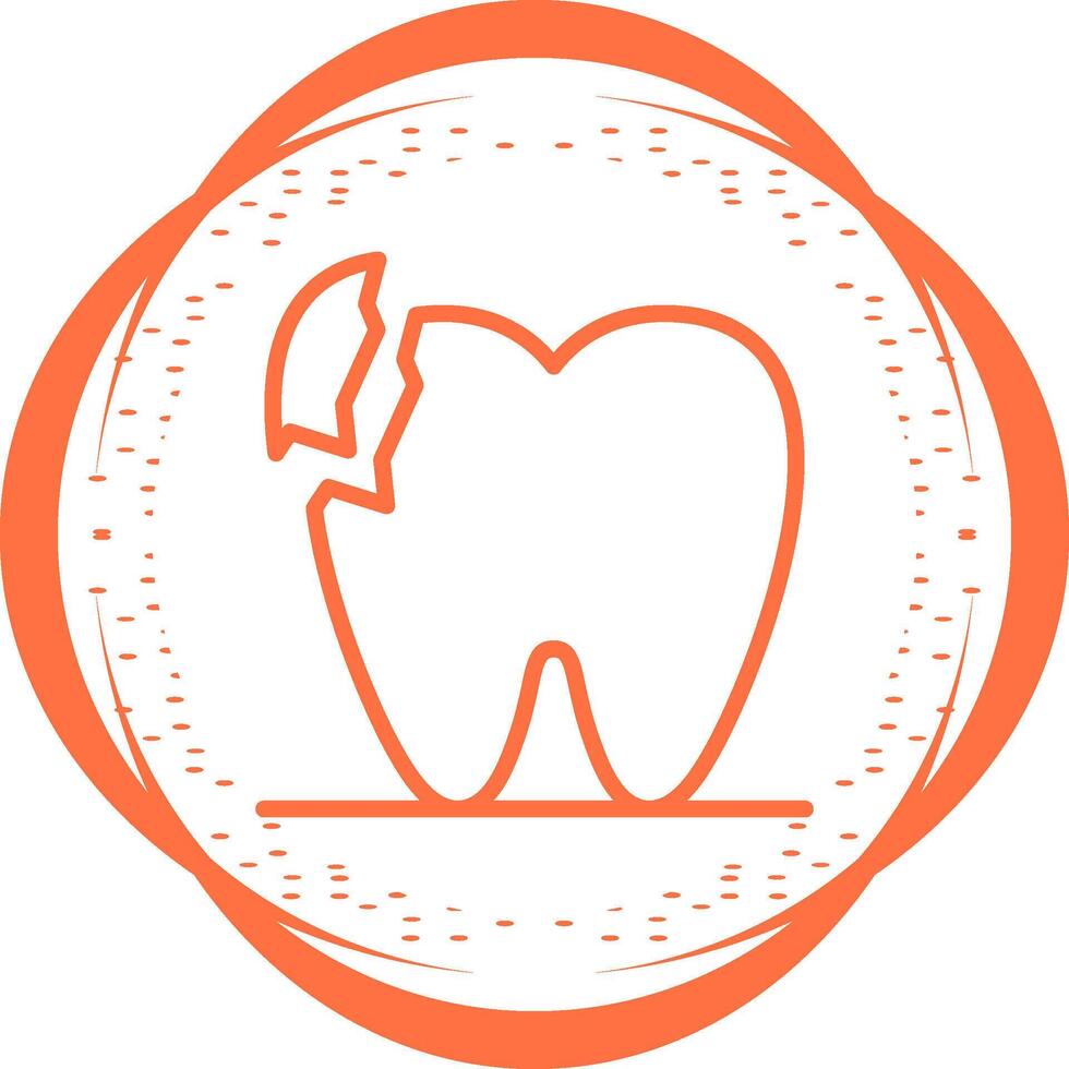 cassé les dents vecteur icône