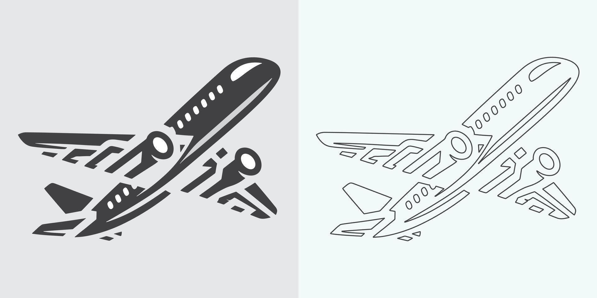 avion icône vecteur illustration. avion signe et symbole. vol transport symbole. avion ligne icône sur blanc Contexte. avion icône logo vecteur conception