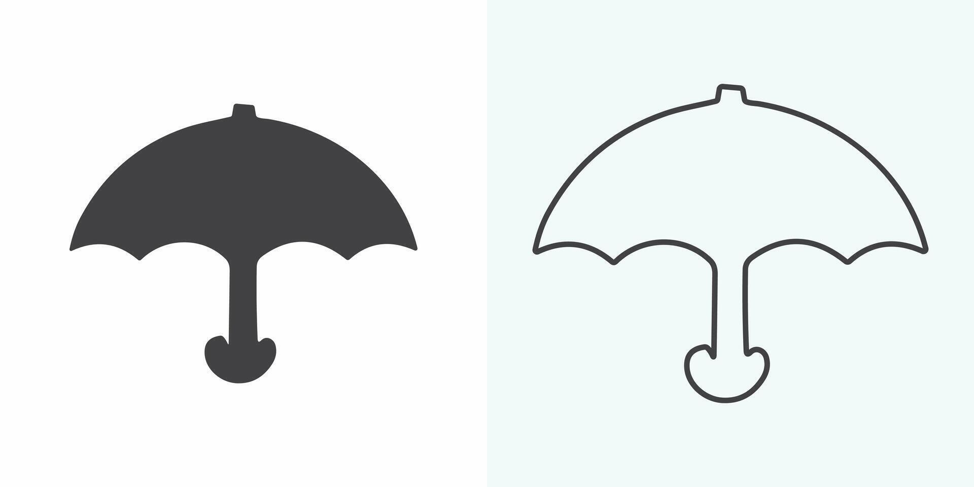 parapluie plat vecteur icône isolé sur une blanc Contexte. parapluie pixel-parfait linéaire ui icône. investissement protection. temps accessoire. interface graphique, ux conception. contour isolé