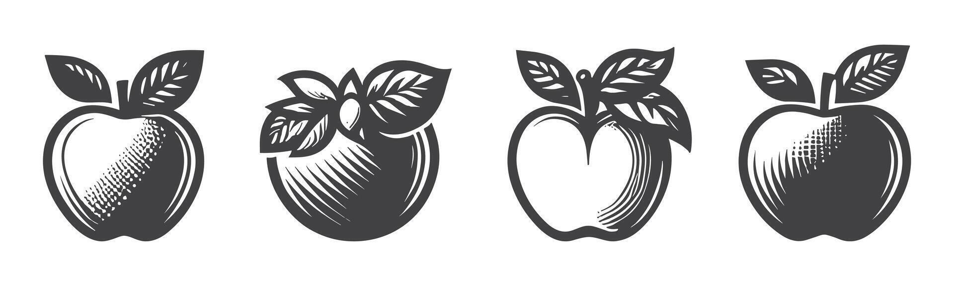 Pomme icône ensemble. Pomme vecteur icône. Pomme symboles pour votre la toile conception. icône logo, application, ui. Pomme icône vecteur illustration