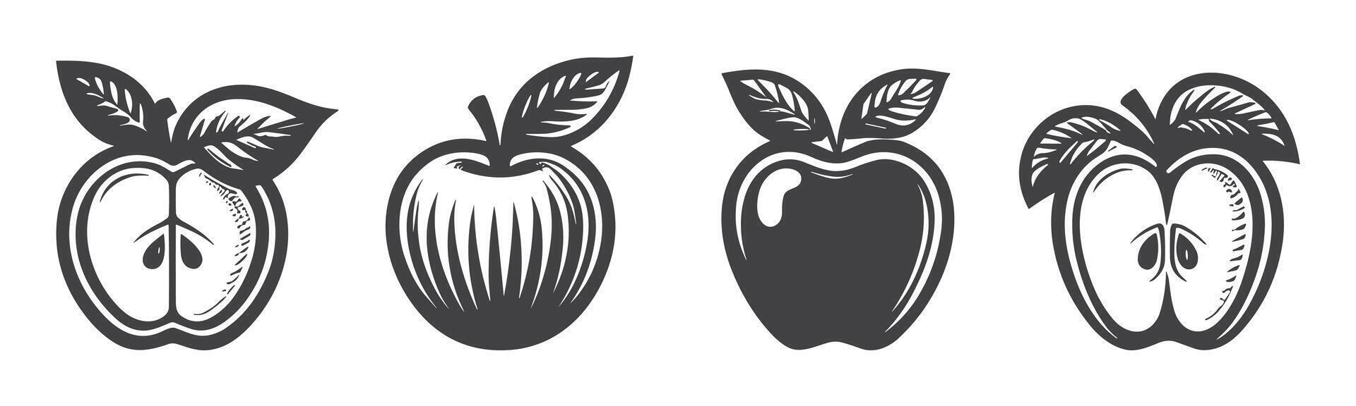 Pomme icône ensemble. Pomme vecteur icône. Pomme symboles pour votre la toile conception. icône logo, application, ui. Pomme icône vecteur illustration