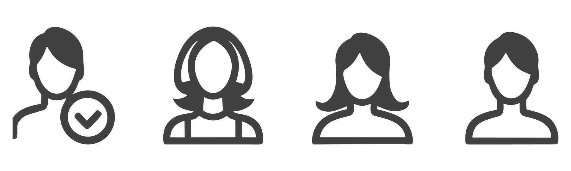 utilisateur symbole ensemble ligne icône illustration vecteur