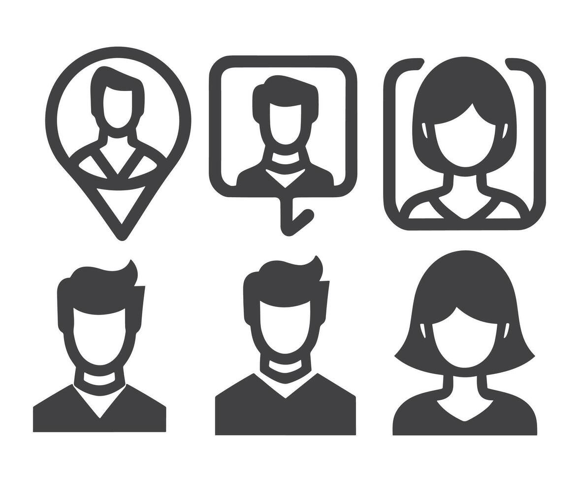 utilisateur icône vecteur ensemble. profil et gens silhouette collection. gens icône ensemble. la personne icône vecteur