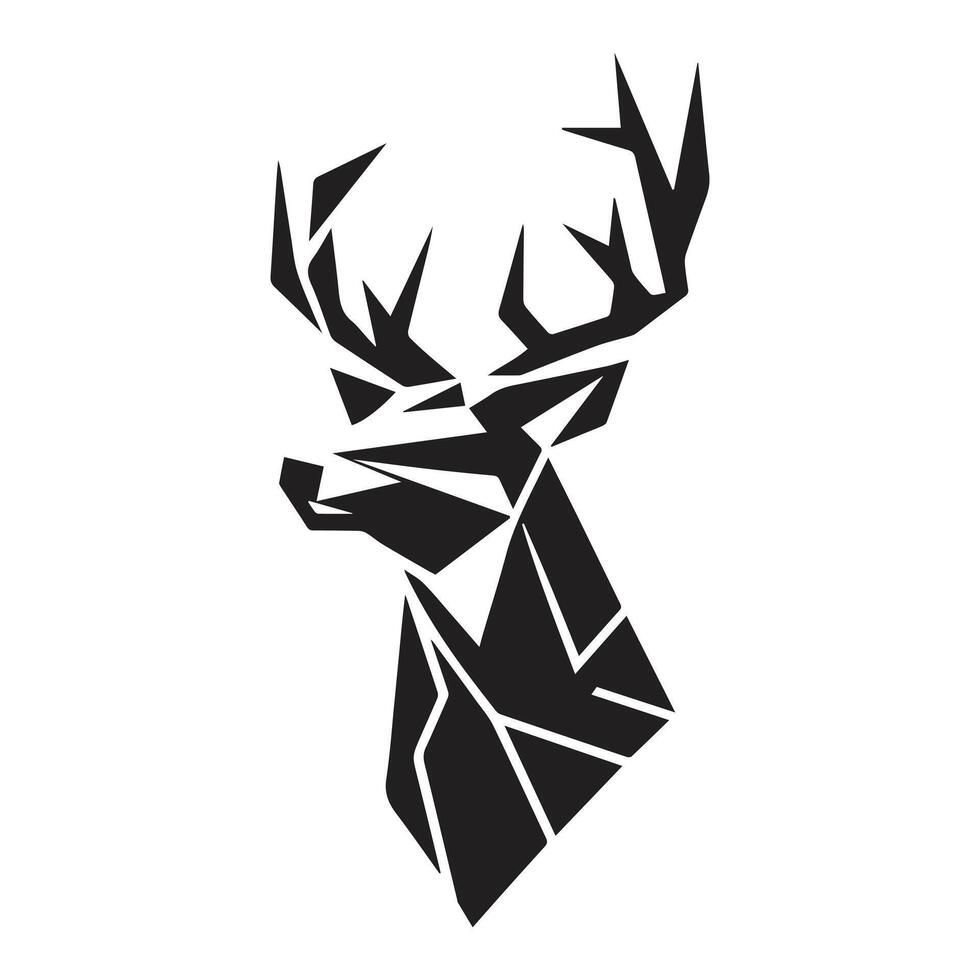 mâle cerf logo, Facile vecteur de mâle cerf, génial pour votre chasse logo, cerf logo isolé sur blanc Contexte