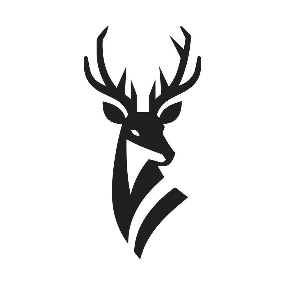 mâle cerf logo, Facile vecteur de mâle cerf, génial pour votre chasse logo, cerf logo isolé sur blanc Contexte