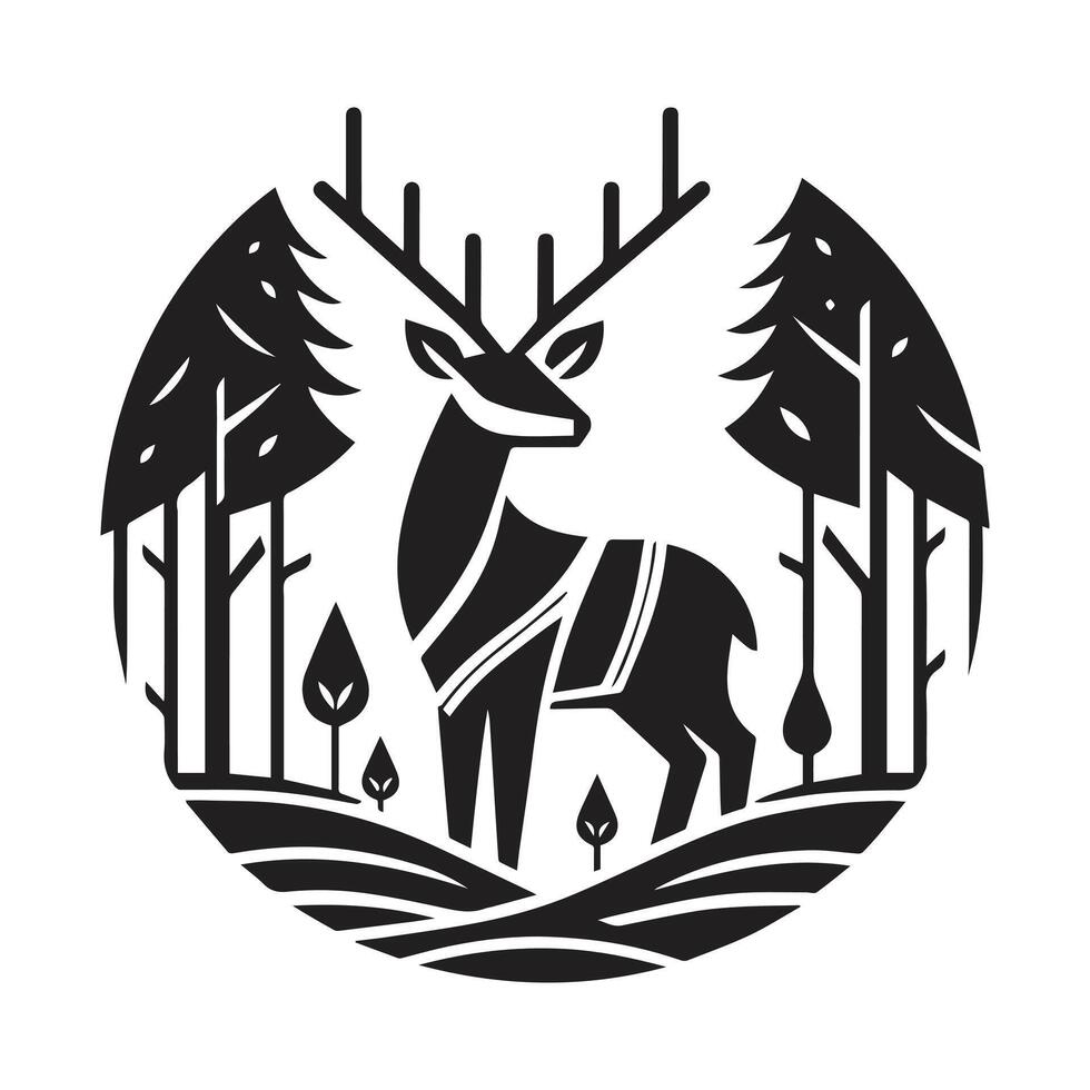 mâle cerf logo, Facile vecteur de mâle cerf, génial pour votre chasse logo, cerf logo isolé sur blanc Contexte