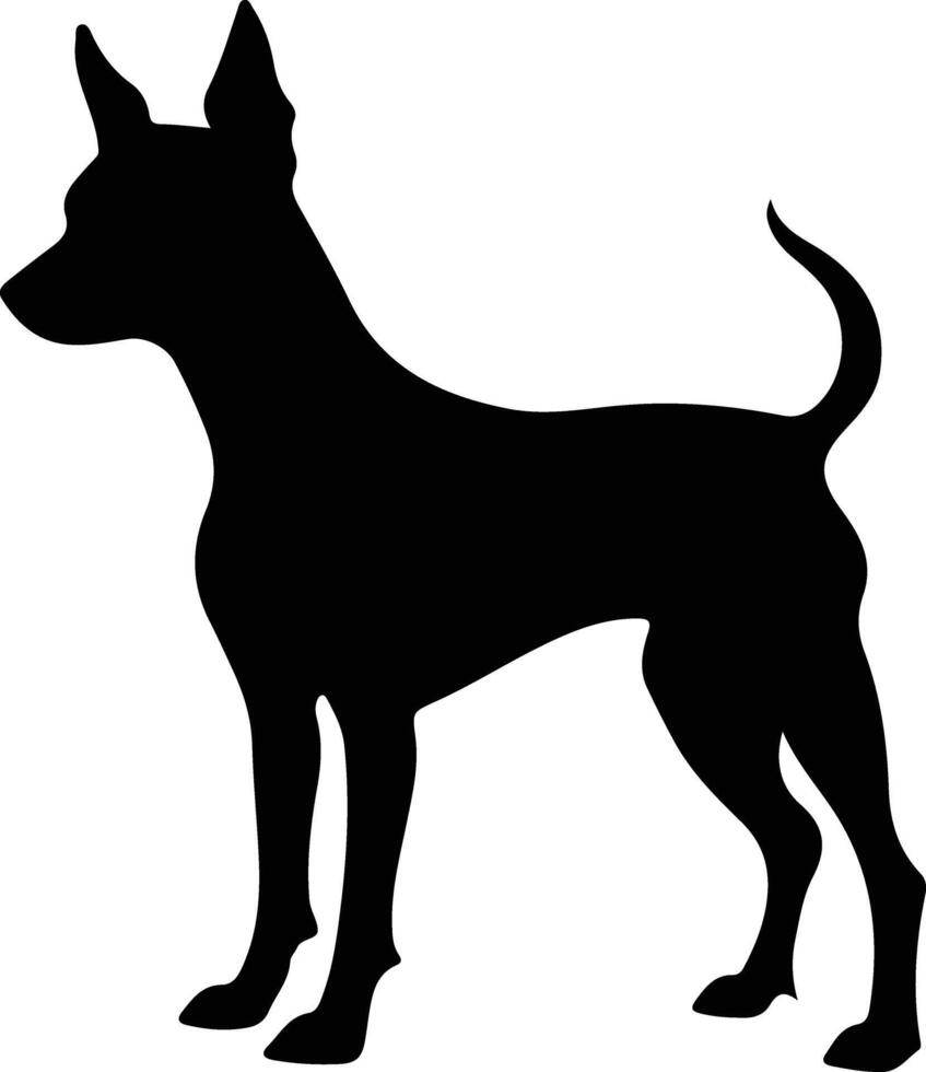 Manchester terrier noir silhouette vecteur