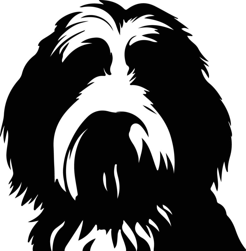 vieux Anglais chien de berger noir silhouette vecteur