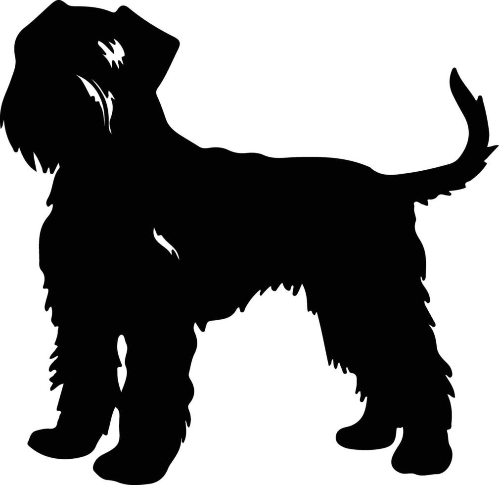 doux recouvert froment terrier noir silhouette vecteur