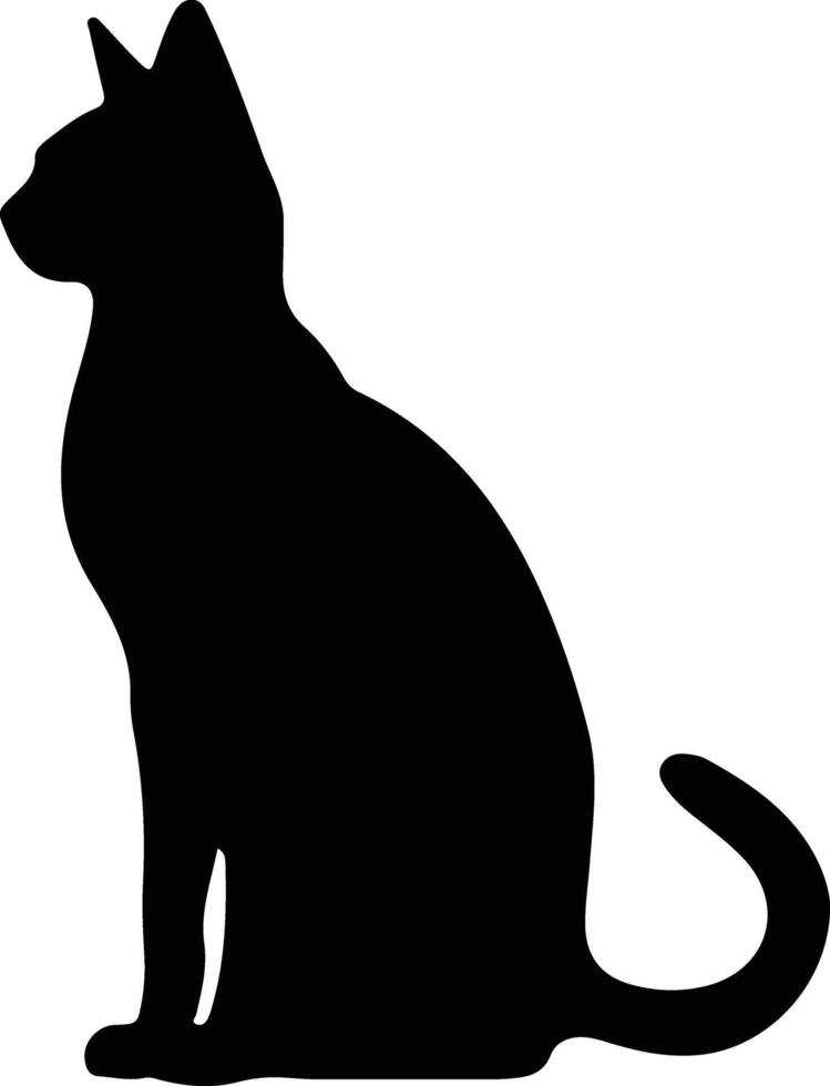 korat chat silhouette portrait vecteur
