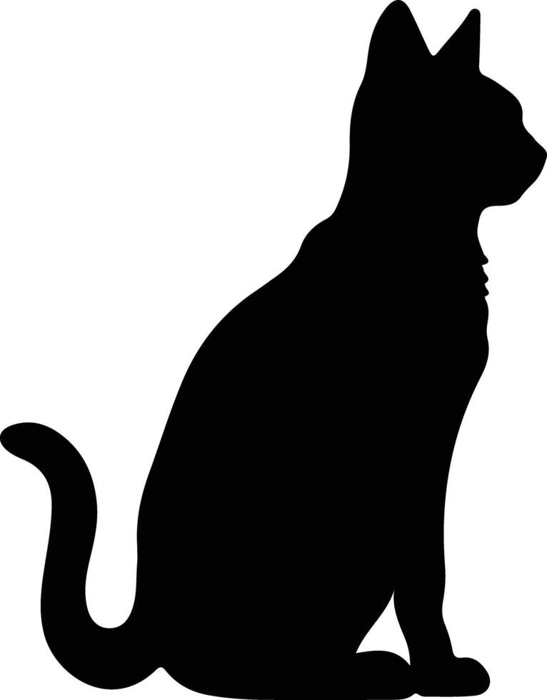 russe bleu chat noir silhouette vecteur
