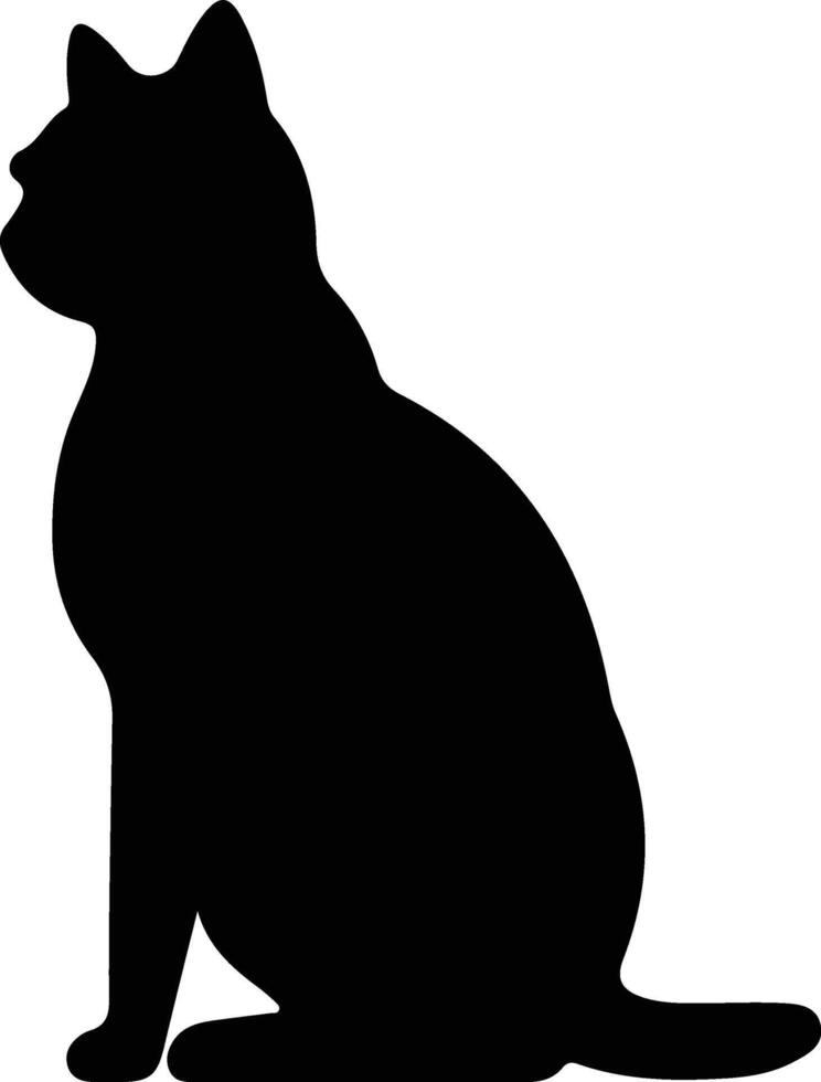 chartreux chat noir silhouette vecteur