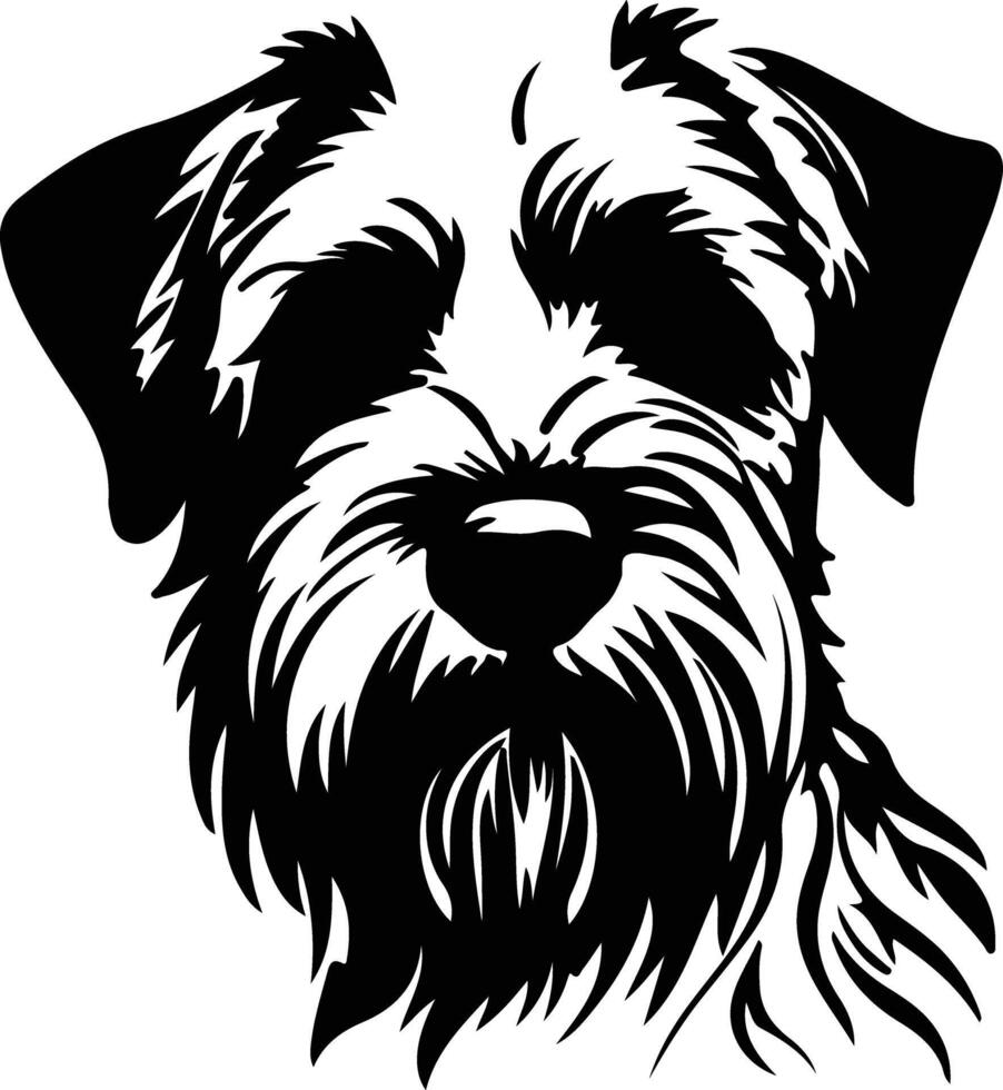 doux recouvert froment terrier silhouette portrait vecteur