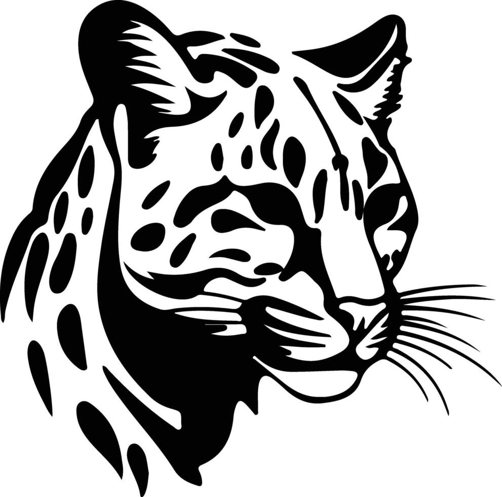 léopard chat silhouette portrait vecteur