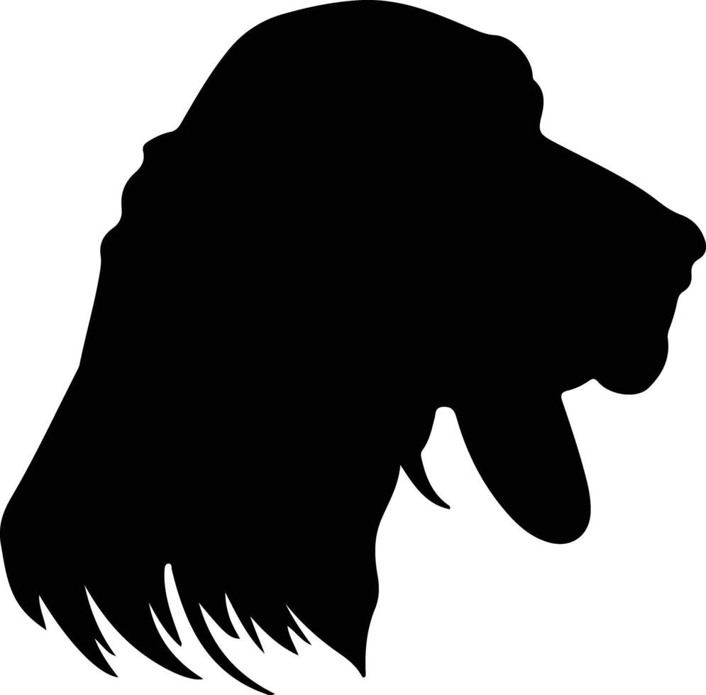 noir et bronzer coonhound silhouette portrait vecteur
