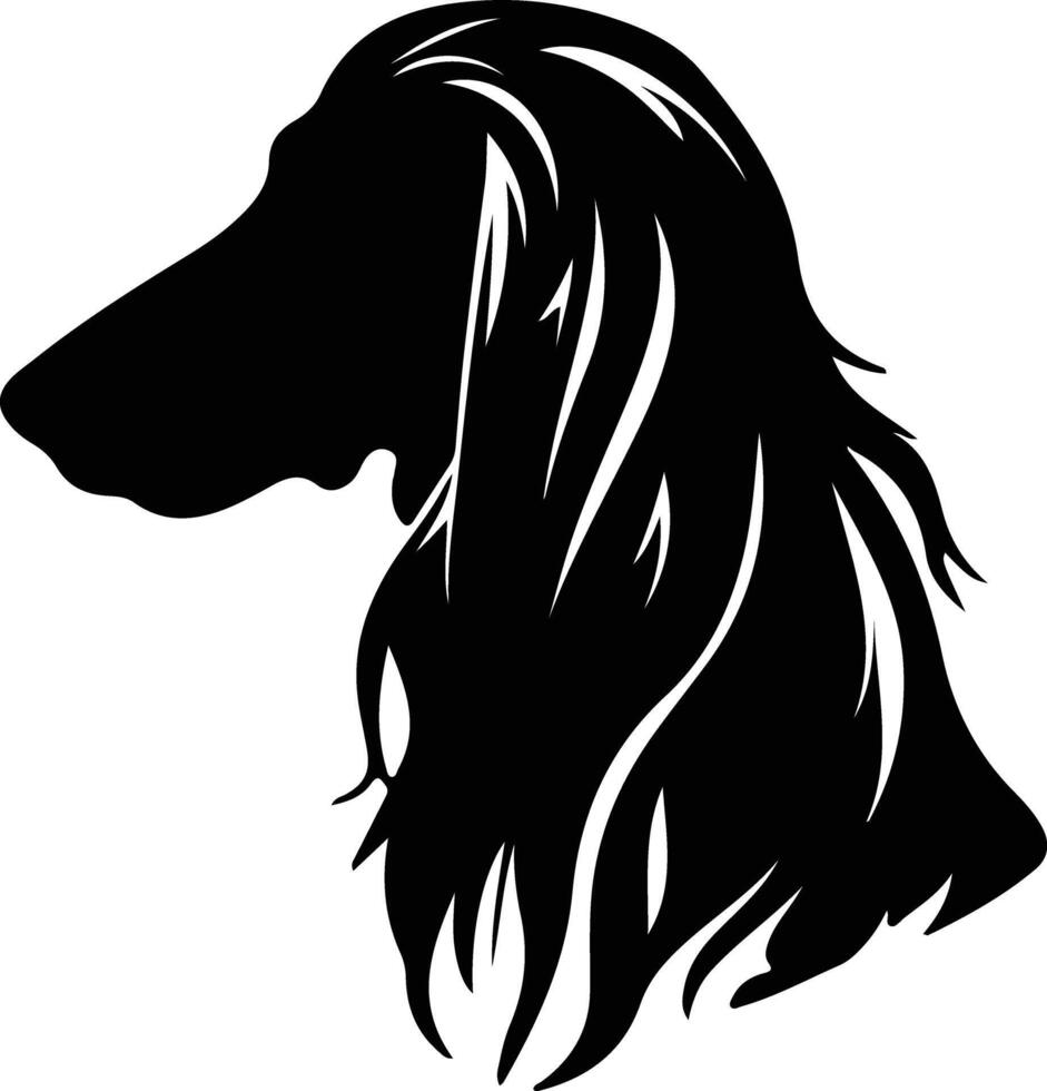 afghan chien chiot silhouette portrait vecteur