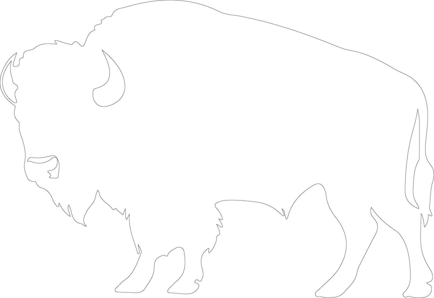 bison contour silhouette vecteur