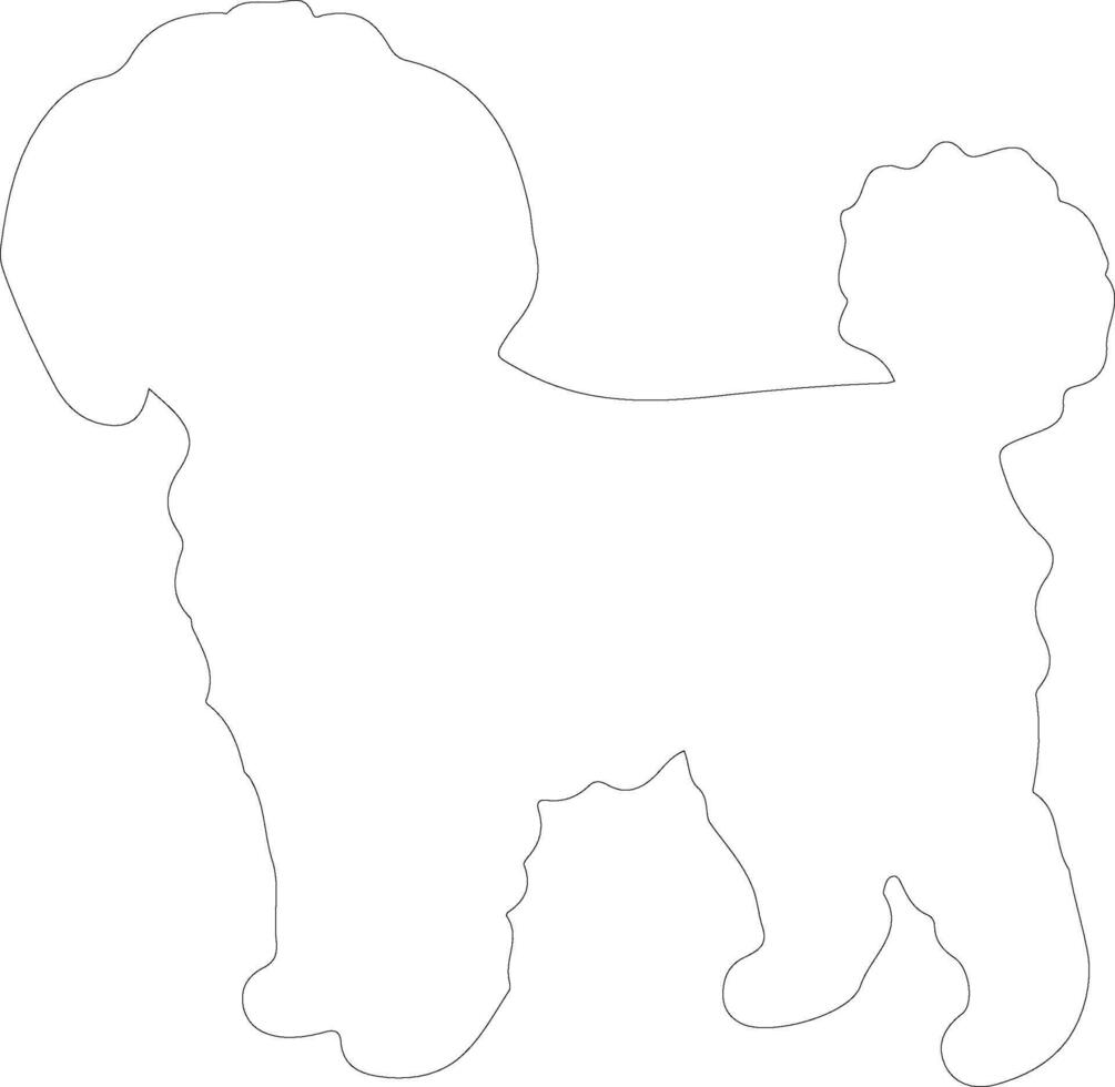 bichon frise contour silhouette vecteur