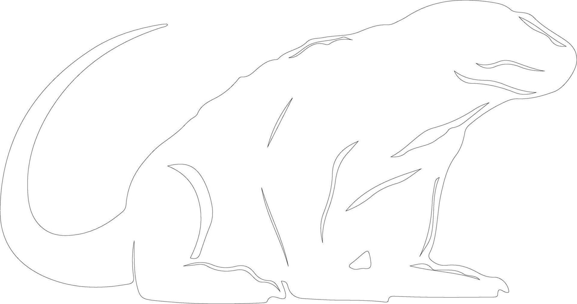 Komodo dragon contour silhouette vecteur
