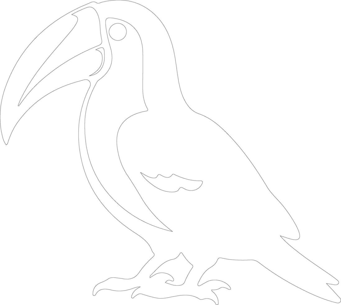 toucan contour silhouette vecteur