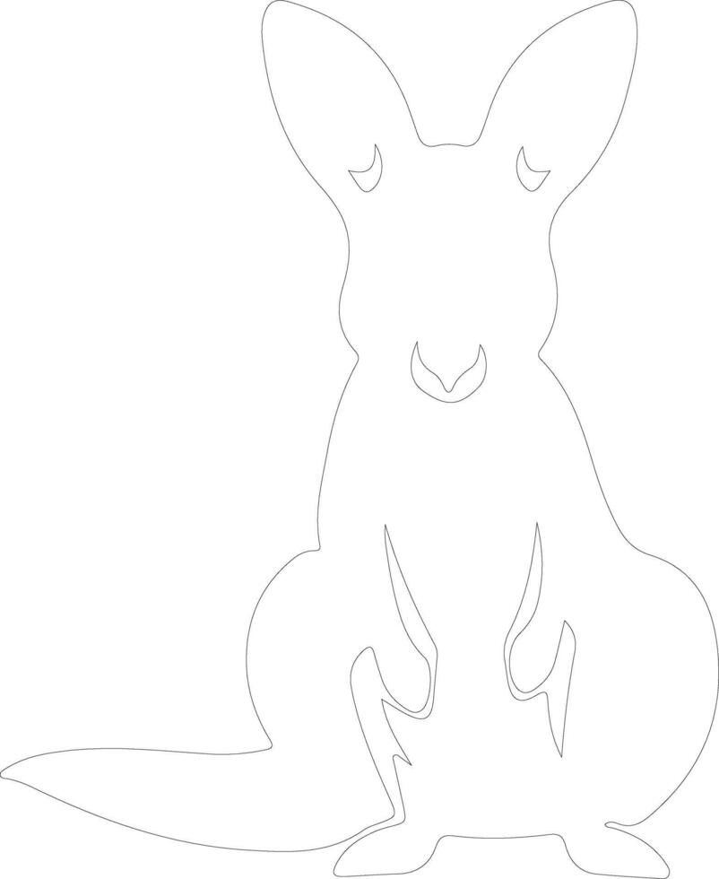 wallaby contour silhouette vecteur