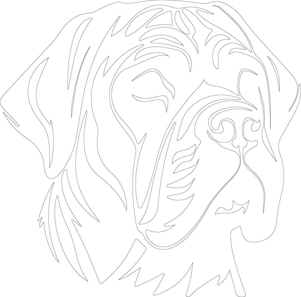 dogue de Bordeaux contour silhouette vecteur