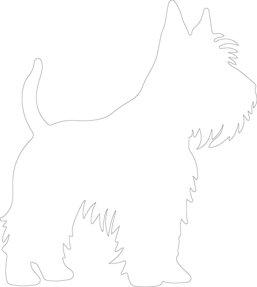 Écossais terrier contour silhouette vecteur