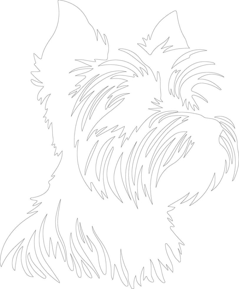 Yorkshire terrier contour silhouette vecteur