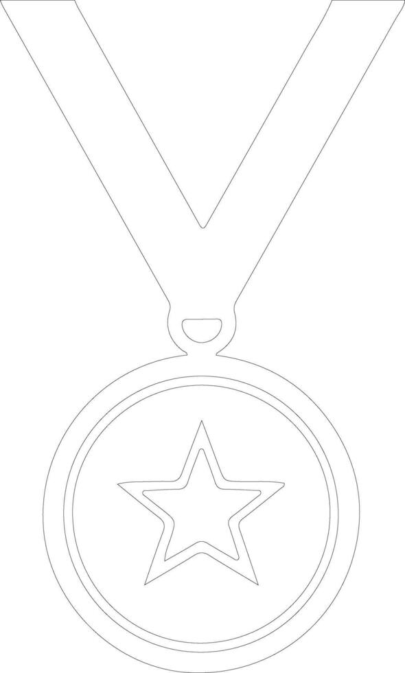 médaille icône contour silhouette vecteur