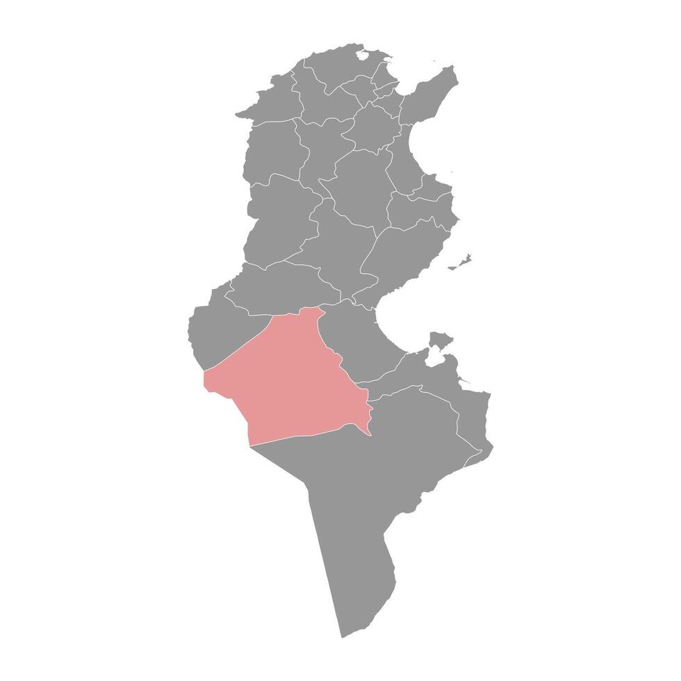 kébili gouvernorat carte, administratif division de Tunisie. vecteur illustration.