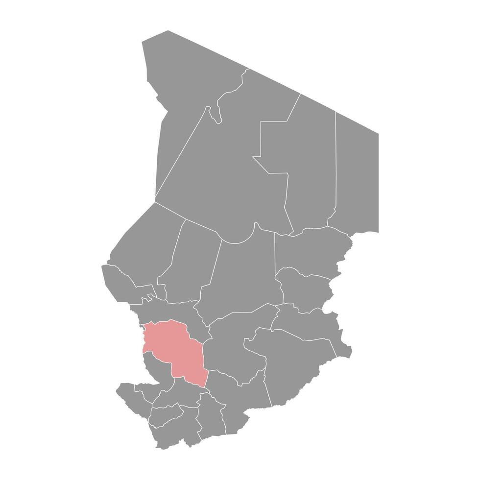 chari baguirmi Région carte, administratif division de tchad. vecteur illustration.