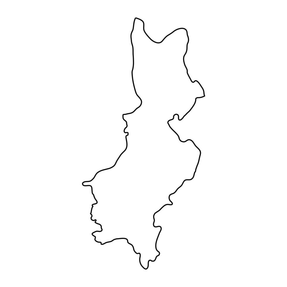 badulla district carte, administratif division de sri lanka. vecteur illustration.