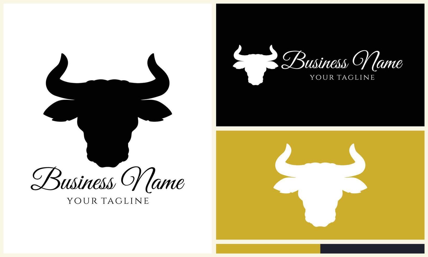 silhouette buffle taureau bison logo vecteur