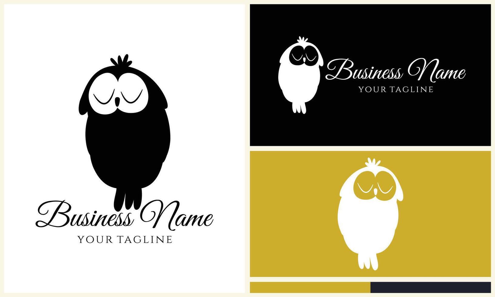 silhouette vecteur hibou logo modèle