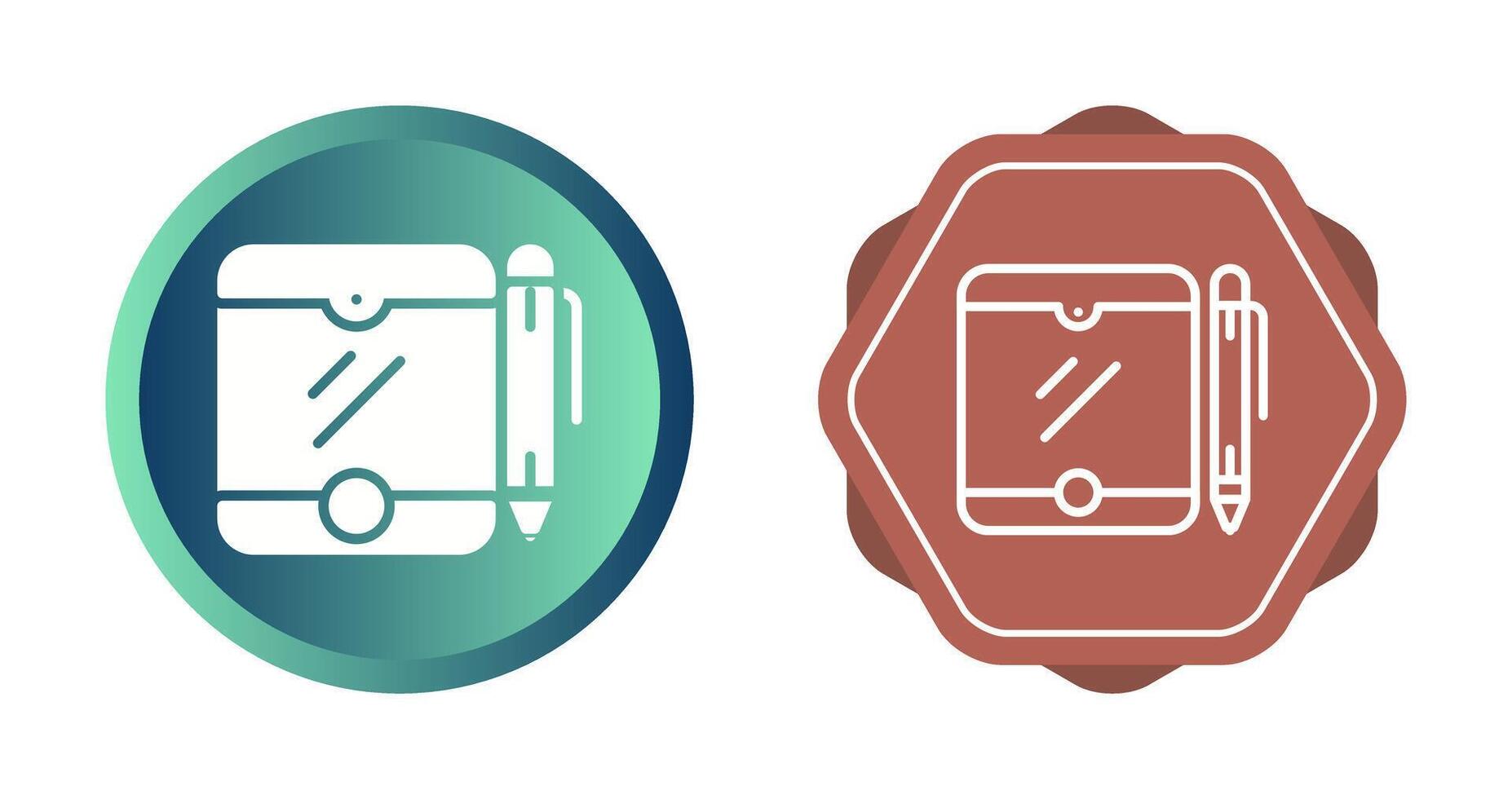 tablette avec stylo vecteur icône