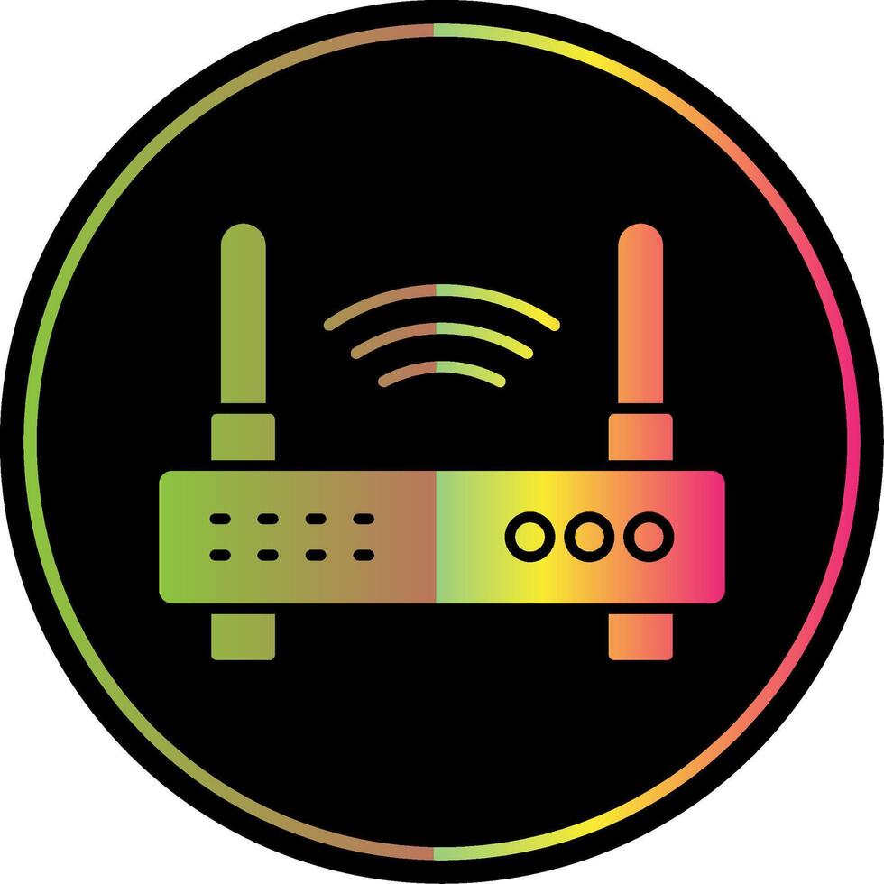 Wifi routeur glyphe dû Couleur icône vecteur