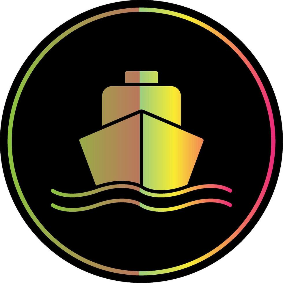 glyphe de navire en raison de l'icône de couleur vecteur