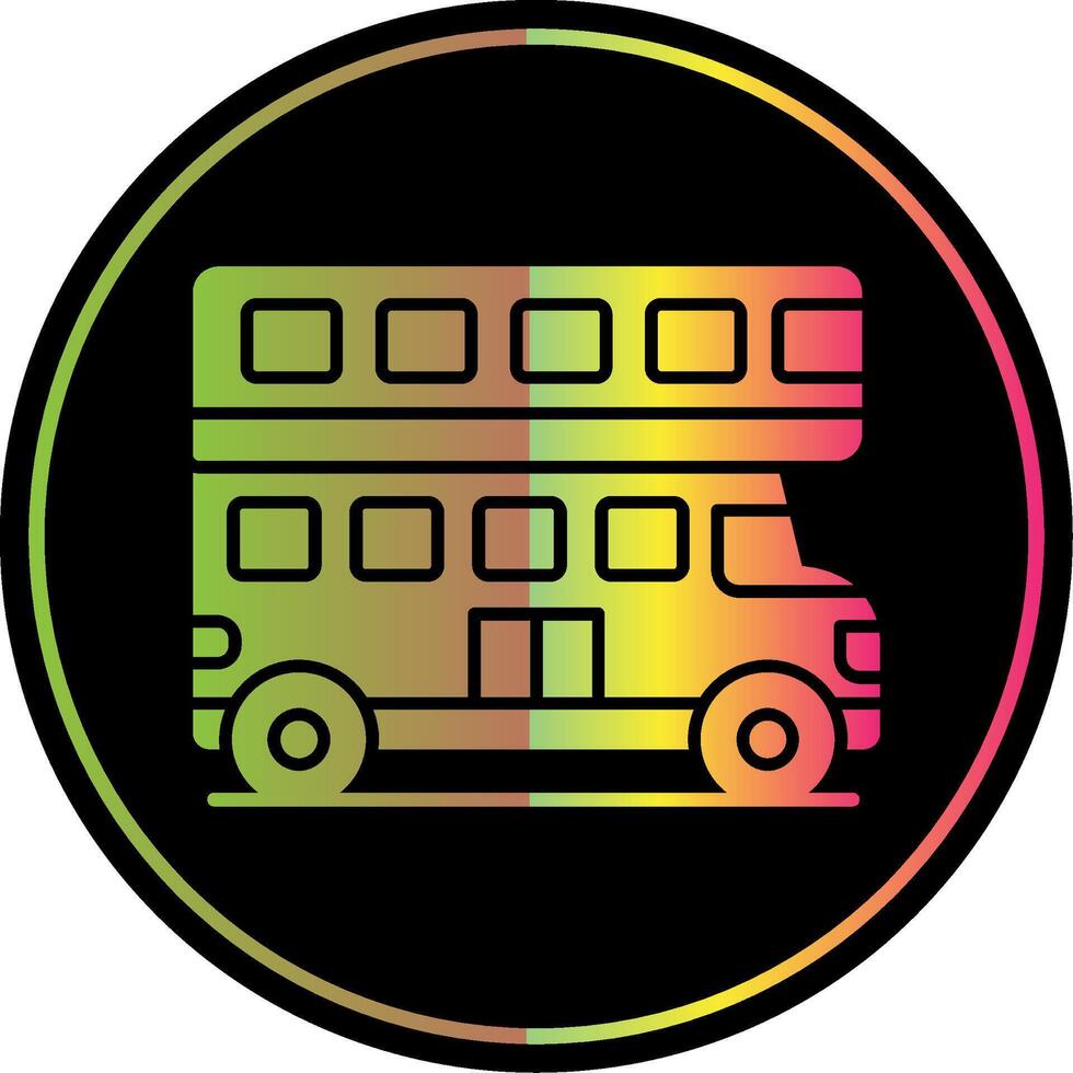 double autobus glyphe dû Couleur icône vecteur