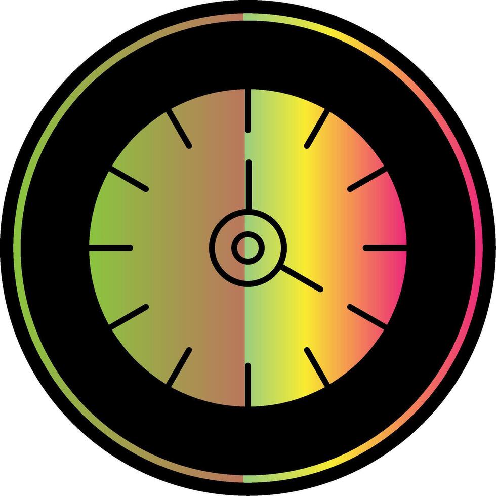 l'horloge glyphe dû Couleur icône vecteur