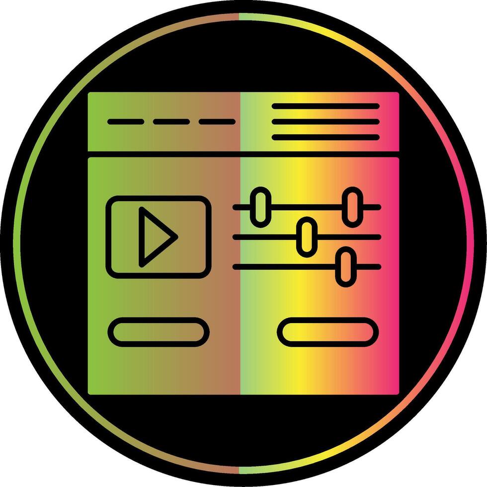 vidéo éditeur glyphe dû Couleur icône vecteur